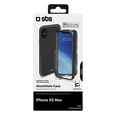Cover aus Aluminium und Hartglas für iPhone XS Max