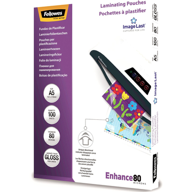 FELLOWES Laminiertasche A5 5306002 glanz, 80my 100 Stk
