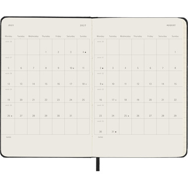 MOLESKINE Wochenkalender 26/27 DHB18WH2Y27 18M HC schwarz 9x14cm