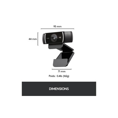 Logitech Webcam C922 Pro Stream, con treppiede, Full-HD 1080p, USB