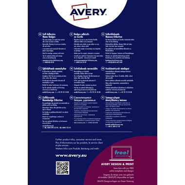 AVERY ZWECKFORM Namensetiketten L4787-20 weiss/blau 80x50mm 200 Stück