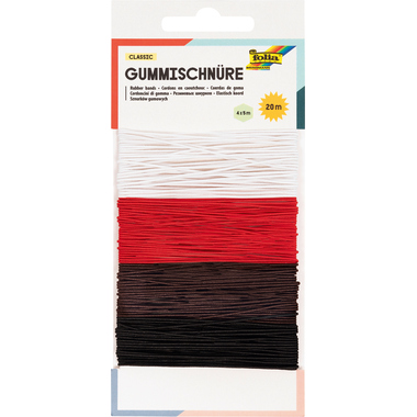 FOLIA Gummischnüre 5m 13701 4 Farben