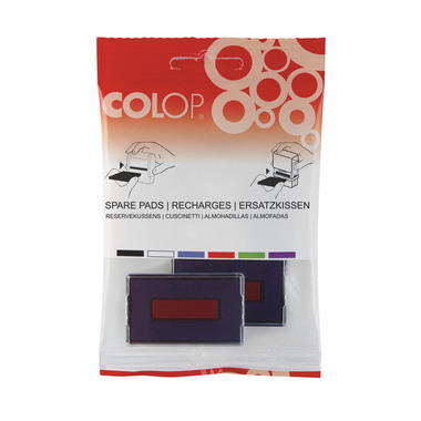 COLOP Stempelkissen E/2100/2 blau/rot 2 Stück