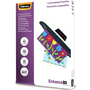 FELLOWES Pochettes à plastifier A3 5452003 mat, 80my 100 pcs.