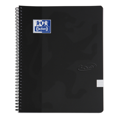 OXFORD Touch Carnet spirale 400134120 A4, quadrillé 70 flls, noir