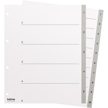 KOLMA Répertoires KolmaFlex A4+ 18.410.03 gris 1-10