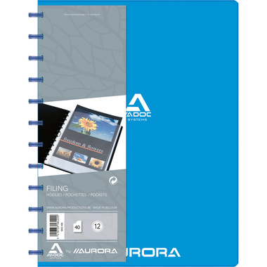 ADOC Sichtbuch Standard A4 5842.400 blau 40 Taschen