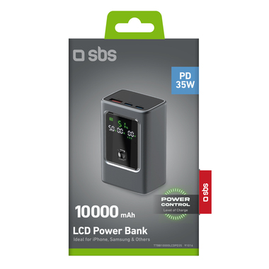 Power Bank LCD 10.000 mAh con PD 35W | SBS