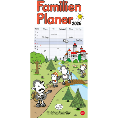 HEYE Familienplaner Sheepworld 2026 22343+26 1M/1S DE 5 Spalten 21x45cm