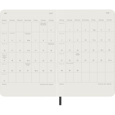 MOLESKINE Agenda Classic Pocket 2027 DSB12WN2DY27 1S/1P nero SC 9x14cm