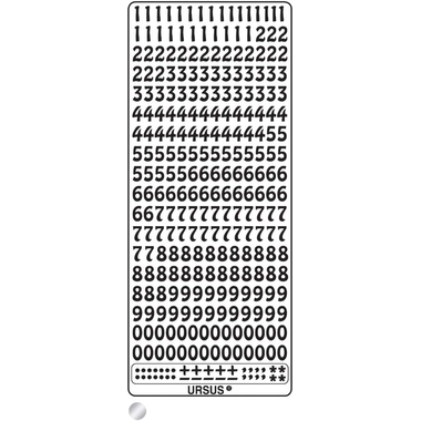 URSUS Kreativ Sticker 59110015 Zahlen silber