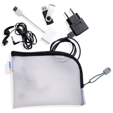 HERMA Reissverschlusstasche A6 20023 schwarz, 19x14cm