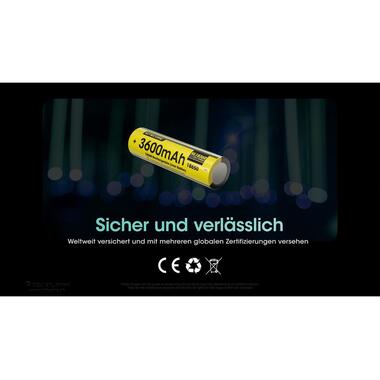 Nitecore Batterie NL1836R Li-Ion Typ 18650 avec USB-C 3600 mAh, 1 Pièce/s
