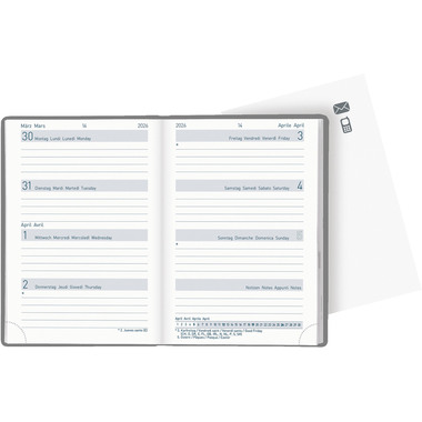 BIELLA Agenda Mittelformat 2026 822313790026U 1S/2P Wildflower ML 7.6x11cm