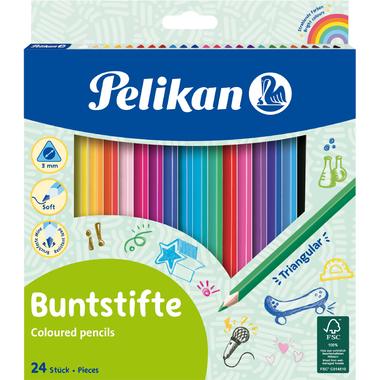 PELIKAN Matita clorata triangolar 700122 24 colori
