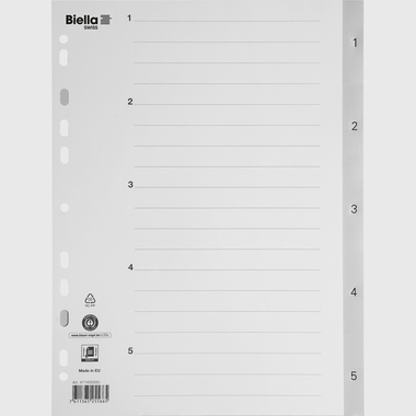 BIELLA Répertoire PP A4 47140500U gris 1-5
