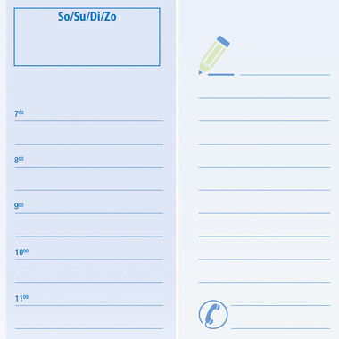SIGEL Sous-main Time, 3J. 59.5x41cm HO350 bleu, inscript., Lu-Di 30flls.