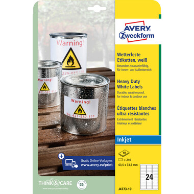 AVERY ZWECKFORM Etiketten 63,5×33,9mm J4773-10 240 Stück