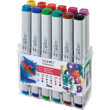 COPIC Marker Classic 20075702 Leuchtende Farben, 12 Stück