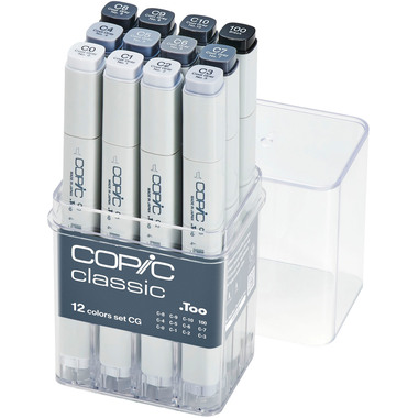 COPIC Marker Classic 20075151 grey-Set CG, 12 pcs.