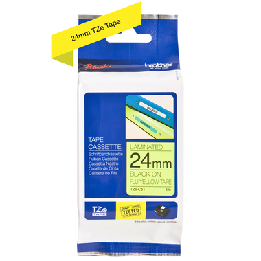 PTOUCH Ruban, lam.,fluor. noir/jaune TZe-C51 PT-540 24 mm