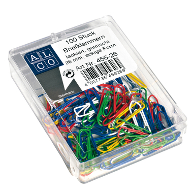 ALCO Fermagli 26mm 456-26 angolare, colori ass. 100 pz.