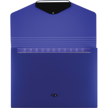 BÜROLINE Fächermappe A4 663291 blau 12-teilig