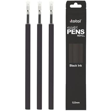 I-TOTAL Ersatzminen XL2304 löschbar, schwarz 3 Stück