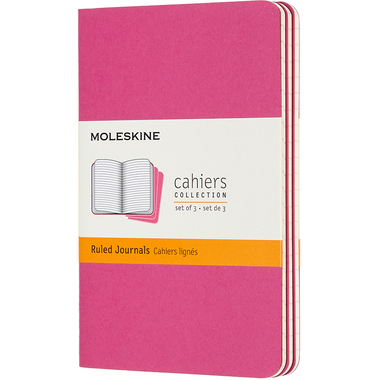 MOLESKINE Notizheft Cahier 3er Set A6 647629643 pink, liniert 64 Blatt