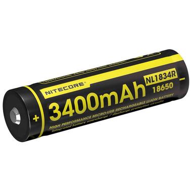 Nitecore Battery NL1834R Li-Ion 18650 with Micro-USB 3400 mAh, 1 piece