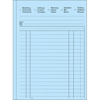 FAVORIT Livre polyvalent D/F/I A5 8113OK bleu/blanc 50x2 feuilles