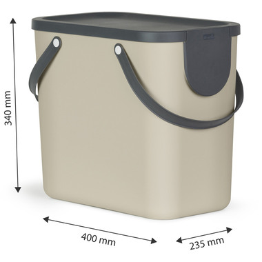 ROTHO Recyclingbox Albula 25l 1024907422 Cappuccino 180x332x180mm