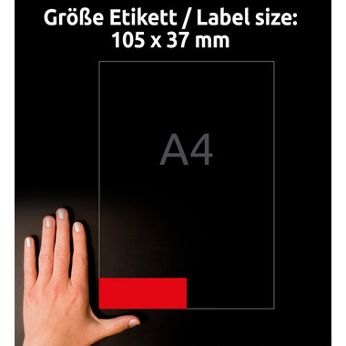 AVERY ZWECKFORM Etiketten 105×37mm 3452 rot 1600 Stück