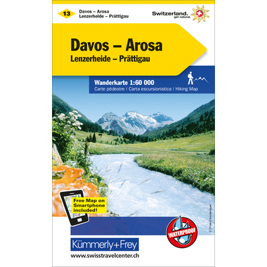 KÜMMERLY+FREY Wanderkarte 325902213 Davos-Arosa 1:60'000