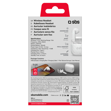 Auricolari wireless TWS con custodia