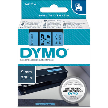 DYMO Ruban D1 noir/bleu S0720710 9mm/7m