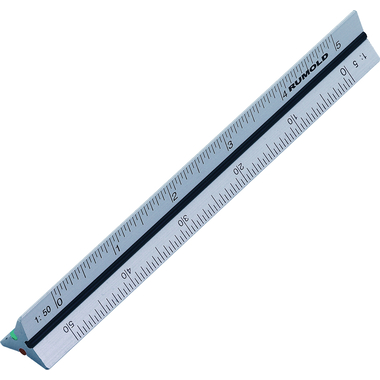 RUMOLD Règle triangulaire alu 10cm 195/DIN10 coloré