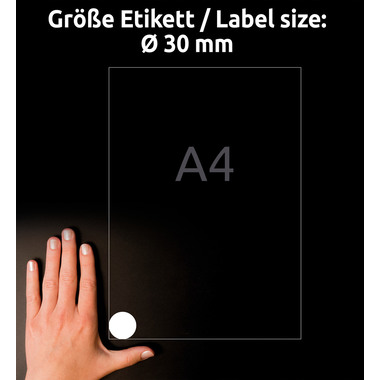 AVERY ZWECKFORM Étiquettes Film 30mm L4716-20 blanc, perm. 960 pcs./20 f.