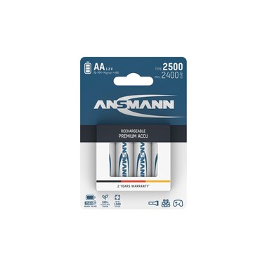 Ansmann Batterie Type 2500 NiMH AA 2500 mAh, 4 Pièce/s