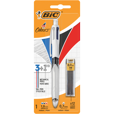 BIC Stylo à bille, Porte-mine 942103 4 Colours 3+1, multifunction