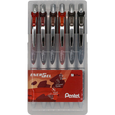PENTEL Rollerball EnerGel 0.7mm BL77-6EA Earth Set 6 Stück