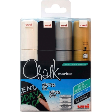 UNI-BALL Chalk Marker 8mm PWE8K.4C-5 4 Farben 4 Stück