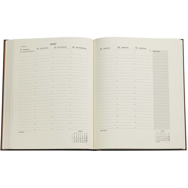 PAPERBLANKS Agenda Inkblot Schlicht 2026 FD0701-3 1W/2S VER Ultra SC DE 18x23cm