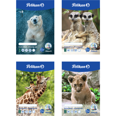 PELIKAN Zeichenblock A3 224840 assoriert, 100gr. 20 Blatt