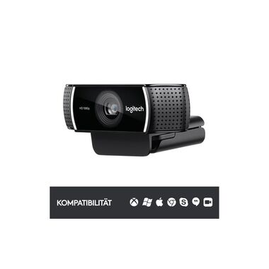 Logitech Webcam C922 Pro Stream, con treppiede, Full-HD 1080p, USB