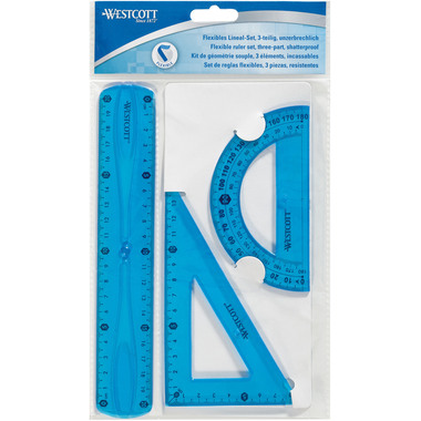 WESTCOTT Geometrie-Set Flexi E-10301 00 blau/rot/grün 3-teilig