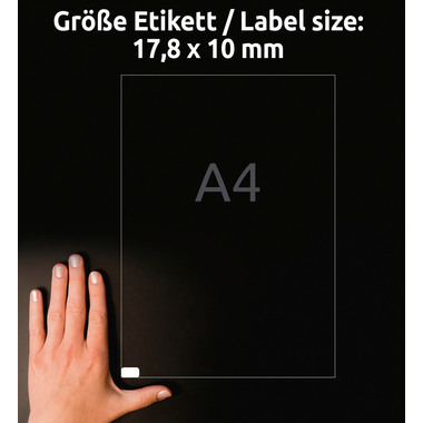 AVERY ZWECKFORM Universal-Etikett. 17,8x10mm L4730REV-25 weiss 8100 Stk./25 + 5 Blatt