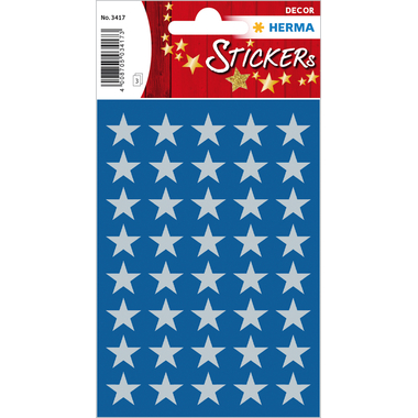 HERMA Sticker Stelle 13mm 3417 argento 120 pezzi/3 fogli