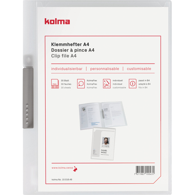 KOLMA Klemmhefter Tender A4 10.016.00 transparent, 2-teilig