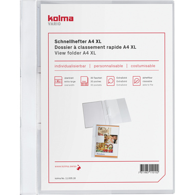 KOLMA Schnellhefter Vario A4 XL 11.005.16 weiss, ExtraSolid